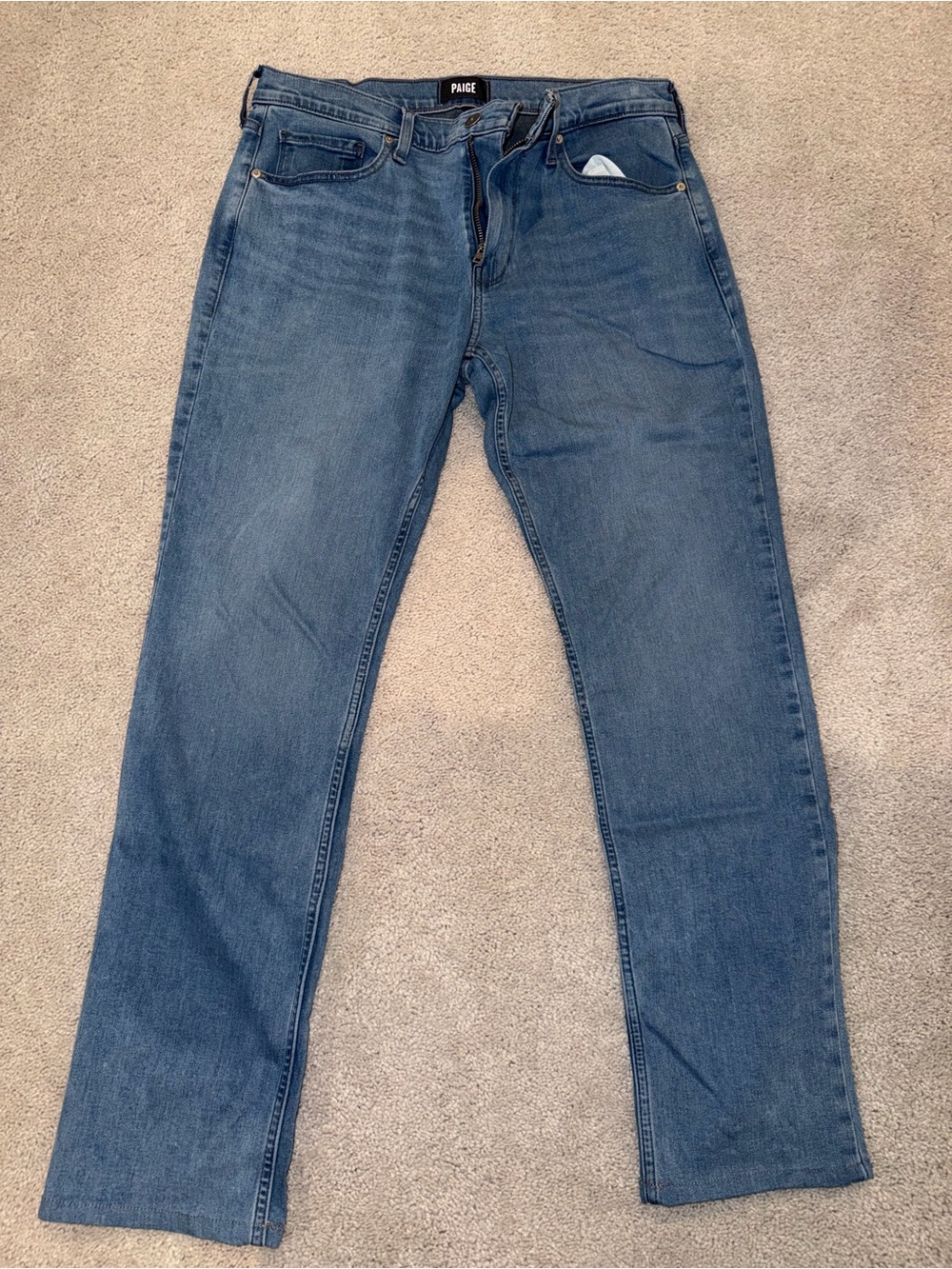 PAIGE Men’s Light Blue Slim Straight Jeans